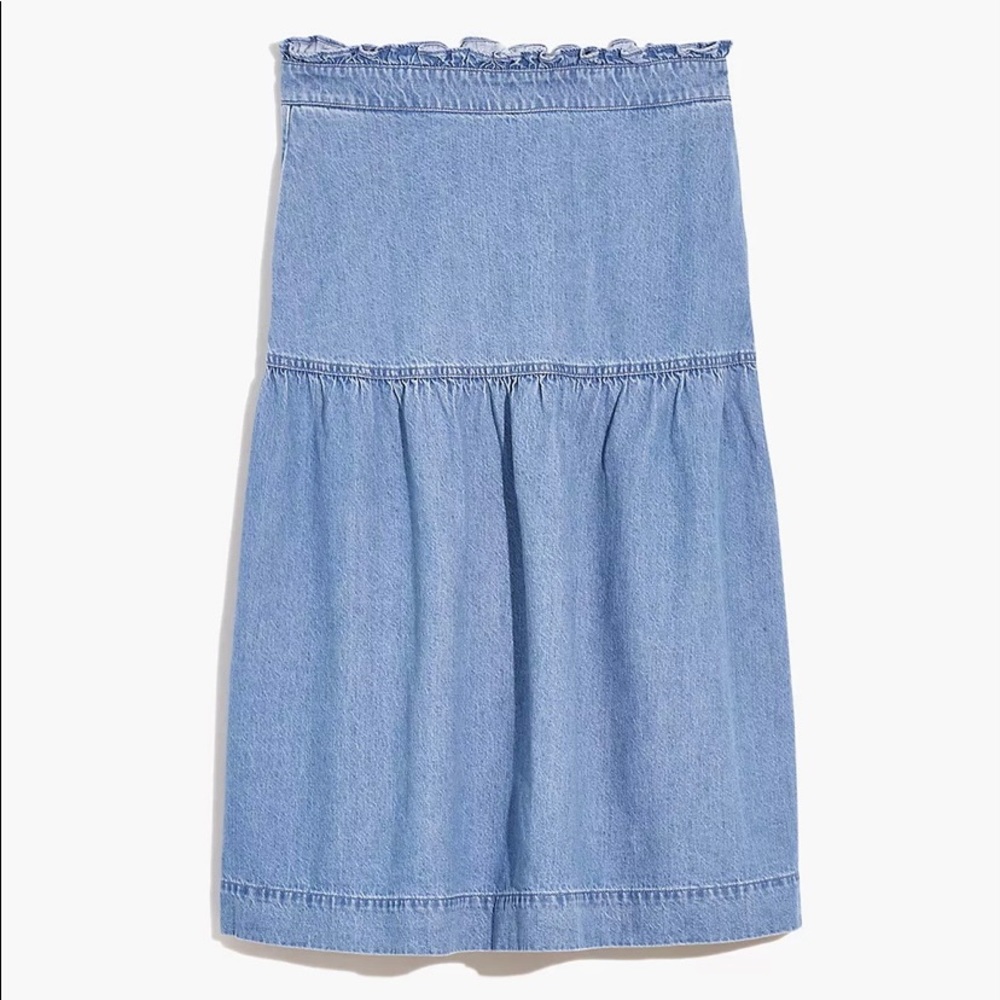 Madewell Denim Pull-On Midi Skirt in Normandie Wash, Medium, NWT